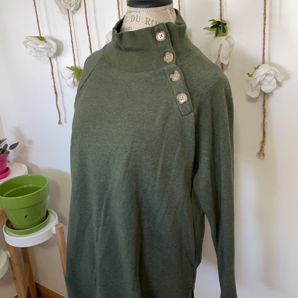 J Crew long sleeve button neck